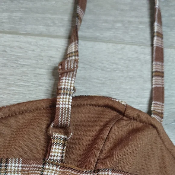 H&M Brown Plaid Camisole Top - Picture 7 of 16